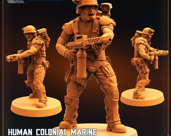 Human Colonial Nicolas Macler   -  Resin Miniature - Tabletop  miniature - Fantasy Miniature - 32mm - D&D -  Sci-fi Miniature - Papsikel