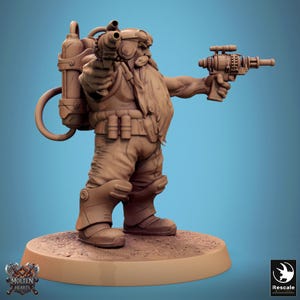 Dwarf Steampunk 1 -  Resin Miniature - Tabletop  miniature - Fantasy Miniature - 32mm - D&D -  Sci-fi Miniature -  DnD