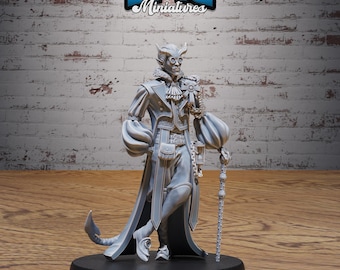 DnD Tiefling -  Resin Miniature - Tabletop  miniature - Fantasy Miniature - 32mm - D&D -  Sci-fi Miniature