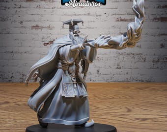DnD Schoolar wizard -  Resin Miniature - Tabletop  miniature - Fantasy Miniature - 32mm - D&D -  Sci-fi Miniature