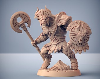 Minocs with Helmet: 32mm Resin Miniature for D&D, Artisan Guild