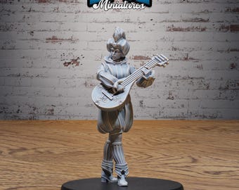 DnD Bard Adventurer -  Resin Miniature - Tabletop  miniature - Fantasy Miniature - 32mm - D&D -  Sci-fi Miniature - Rescale