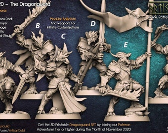 Dragonguard Miniature: 32mm Resin Fantasy Tabletop, Artisan Guild DnD