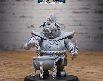 Alchemist Pig -  32mm Fantasy Miniature - Tabletop -