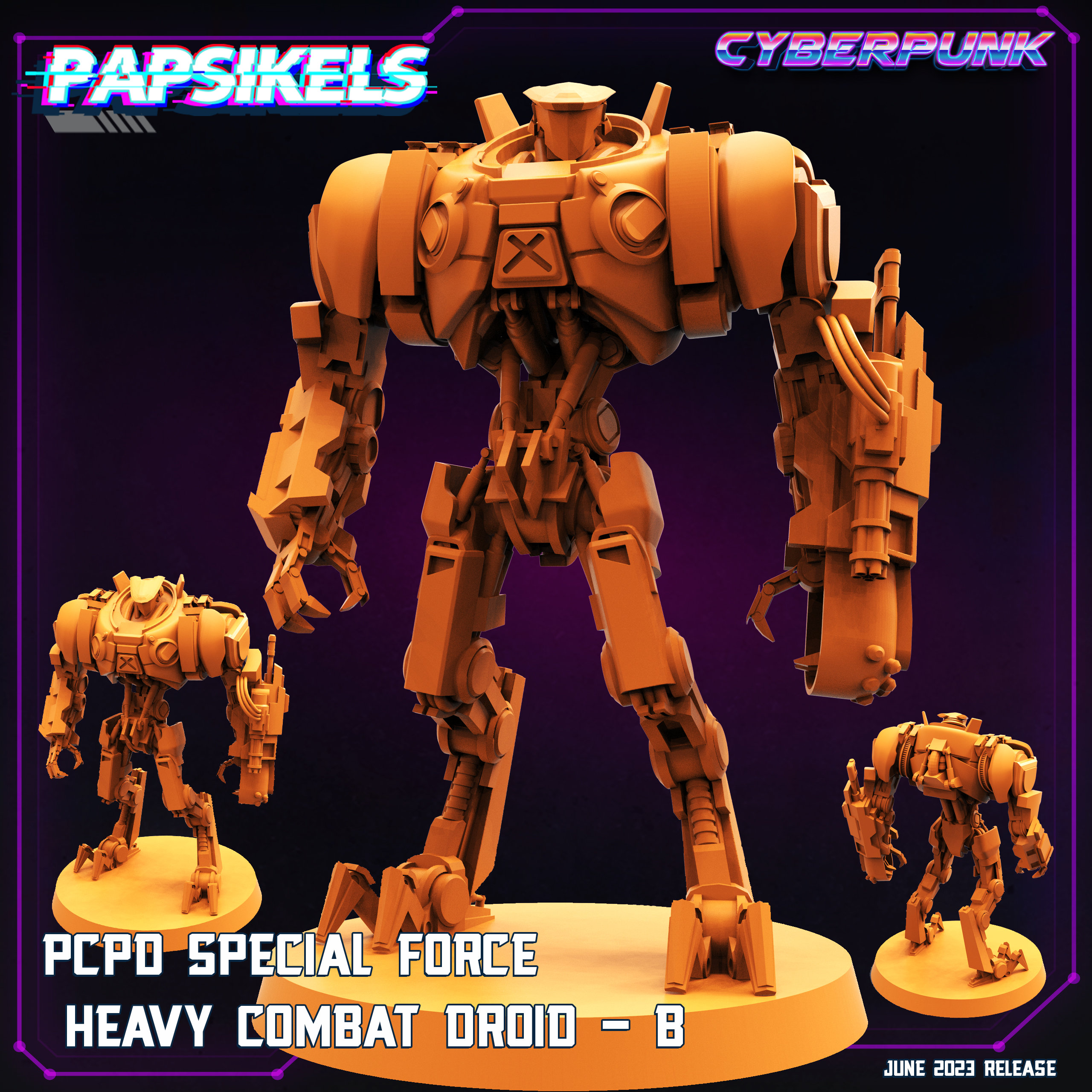 PCPD Droid Combat B - Resin Miniature - Tabletop Miniature - Fantasy ...