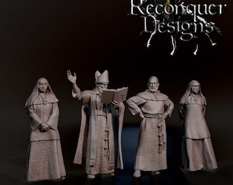 Clergy -  Resin Miniature - Tabletop  miniature - Medieval Miniature