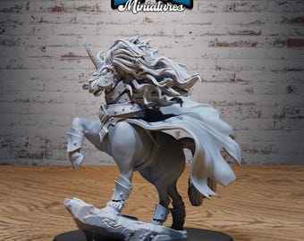 DnD Dark Unicorn -  Resin Miniature - Tabletop  miniature - Fantasy Miniature - 32mm - D&D -  Sci-fi Miniature - Rescale