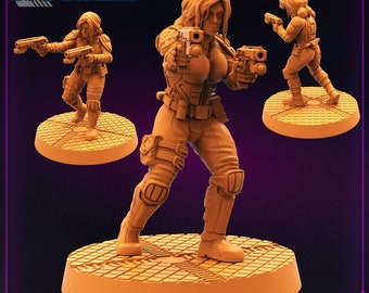 Upholder Triss Miniature: 32mm Resin Sci-Fi Cyberpunk