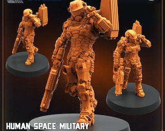 Armored Nuker -  Resin Miniature - Tabletop  miniature - Fantasy Miniature - 32mm - D&D -  Sci-fi Miniature- Papsikel
