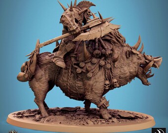 Boars Mounted -  Resin Miniature - Tabletop  miniature - Fantasy Miniature - 32mm - D&D -  Sci-fi Miniature - Papsikel DnD