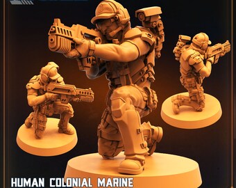 Human Colonial Chris Lo   -  Resin Miniature - Tabletop  miniature - Fantasy Miniature - 32mm - D&D -  Sci-fi Miniature - Papsikel