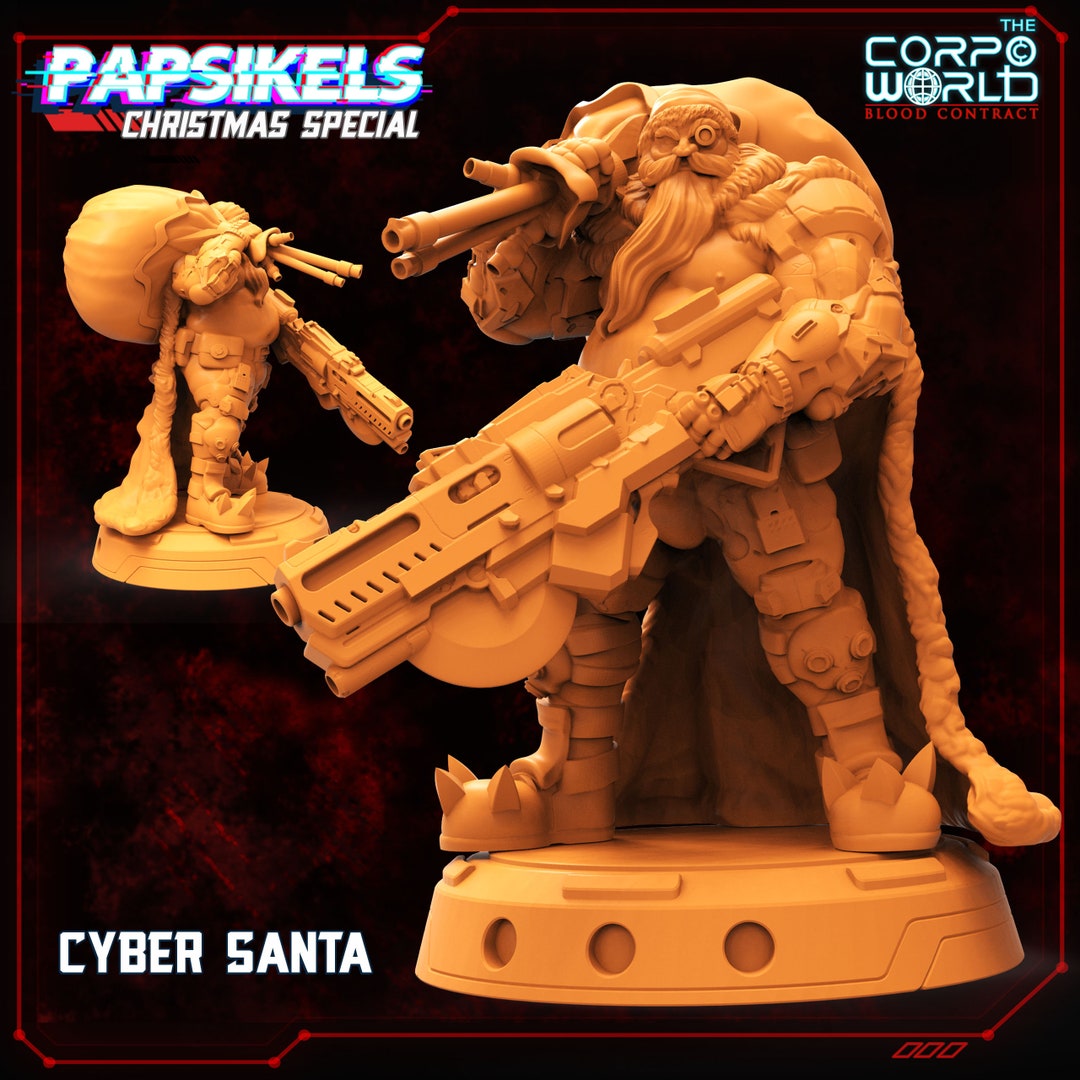 Cyber Santa Resin Miniature Scifi Miniature Fantasy Miniature tabletop