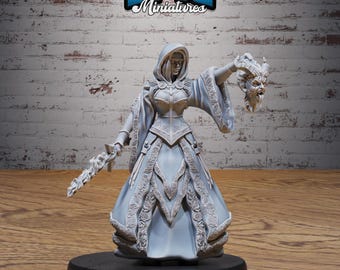 DnD High Sorceress -  Resin Miniature - Tabletop  miniature - Fantasy Miniature - 32mm - D&D -  Sci-fi Miniature - Rescale