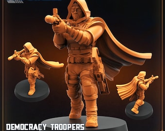 Democracy troopers hell righteous -  Resin Miniature - Tabletop  miniature - Fantasy Miniature - 32mm - D&D -  Sci-fi Miniature - Papsikel
