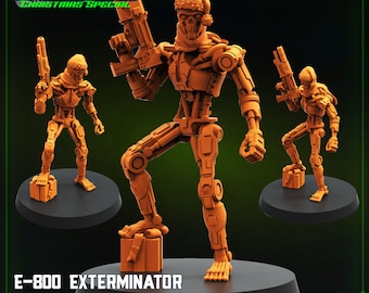 E-800 exterminator Christmas  -  Resin Miniature - Tabletop  miniature - Fantasy Miniature - 32mm - D&D -  Sci-fi Miniature - Papsikel