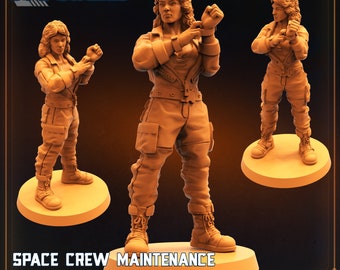 Space Crew Maintenance Sylvia -  Resin Miniature - Tabletop  miniature - Fantasy Miniature - 32mm - D&D -  Sci-fi Miniature - Papsikel