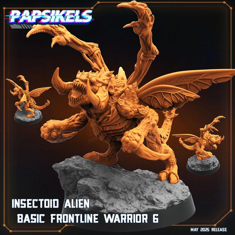 Insectoid Alien Frontline Warrior - Resin Miniature - Tabletop ...