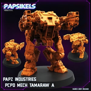 Mech Tamaraw Resin Miniature: 32 mm Sci-fi D&D Tabletop RPG