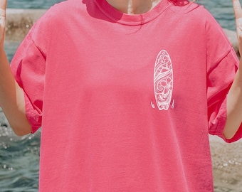Comfort Colors® Minimalist Surf Tee |  Surfer T-Shirt | Minimalist Shirt | T-Minimalism Shirt | Surf lover Shirt | Surf Board Tee | Surfing