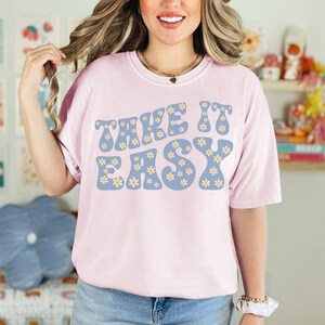 Take it Easy T-Shirt, Take it Easy T-Shirt, Vintage inspiriertes Baumwolle T-Shirt, Comfort Colors T-Shirt, übergroßes T-Shirt, Hippie Shirt, Boho Shirt