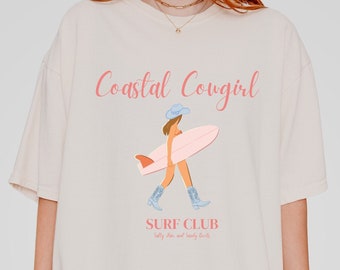 Social Club Cowgirl Tee | Coastal Beach Aesthetic Shirt | Trendy Oversized Graphic Top