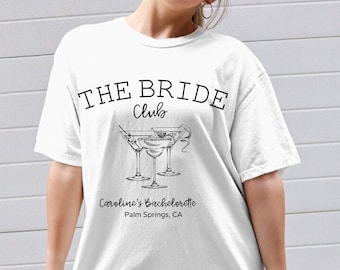 Personalisiertes Braut-Club-Shirt | Benutzerdefinierte Bachelorette T-Shirt | Einzigartiges Brautparty-Shirt | Komfortfarben | Personalisierter Braut-Name