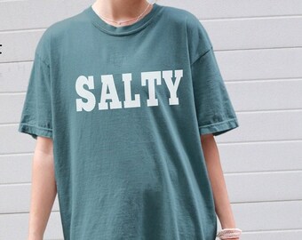 Salty Comfort Colors Tee | Trendy Beach Shirt | Vacation Shirt |Summer T-shirt | Oversized Tee | Gift for her | Trending Tee | Birthday Gift