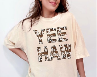 Yee Haw Shirt | Yee Haw Cowgirl Shirt | Vintage inspiriertes T-Shirt | Wohlfühlfarben Shirt | Rodeo-Shirt | Oversized T-Shirt