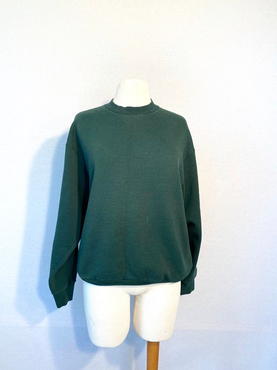 90s BVD Crewneck Sweatshirt. Dark Green. Size L. - image 9