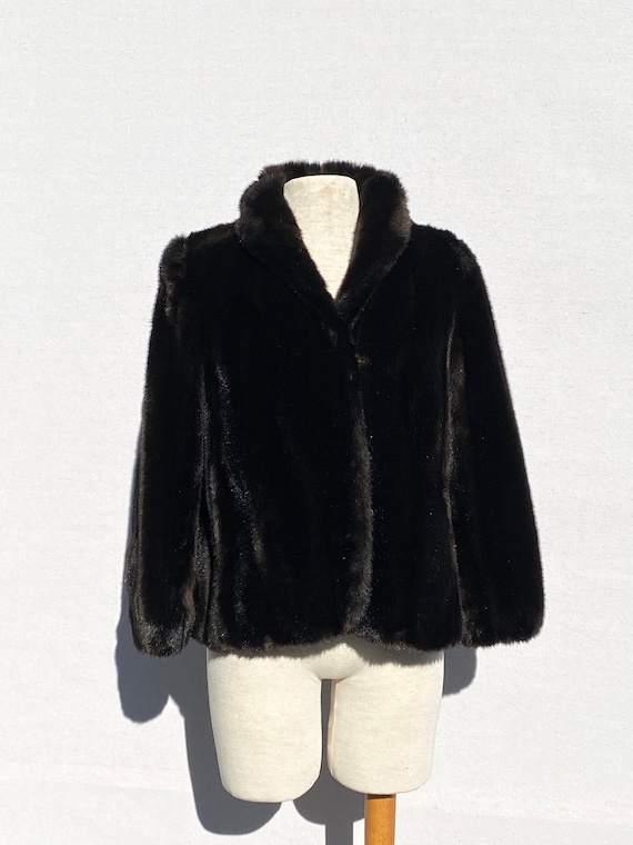 Faux Fur Crop Coat. Tissavel by Hillmoor NY. 1960s