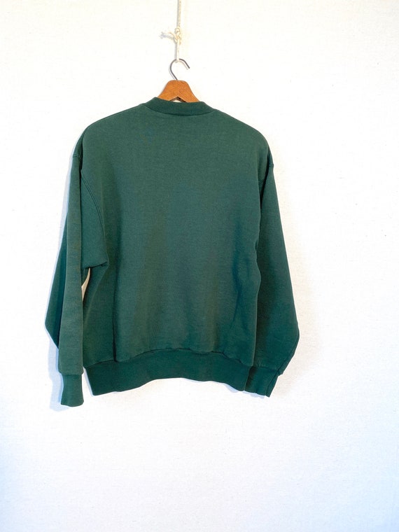 90s BVD Crewneck Sweatshirt. Dark Green. Size L. - image 6