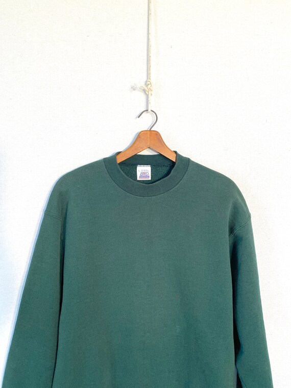 90s BVD Crewneck Sweatshirt. Dark Green. Size L. - image 2