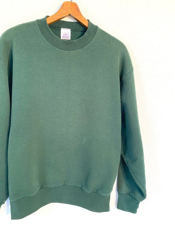 90s BVD Crewneck Sweatshirt. Dark Green. Size L. - image 3