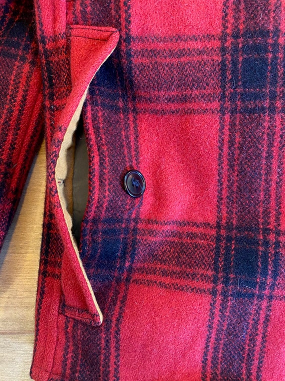 Wool Hunter's Coat - 1960's - Buffalo Plaid - Men… - image 6