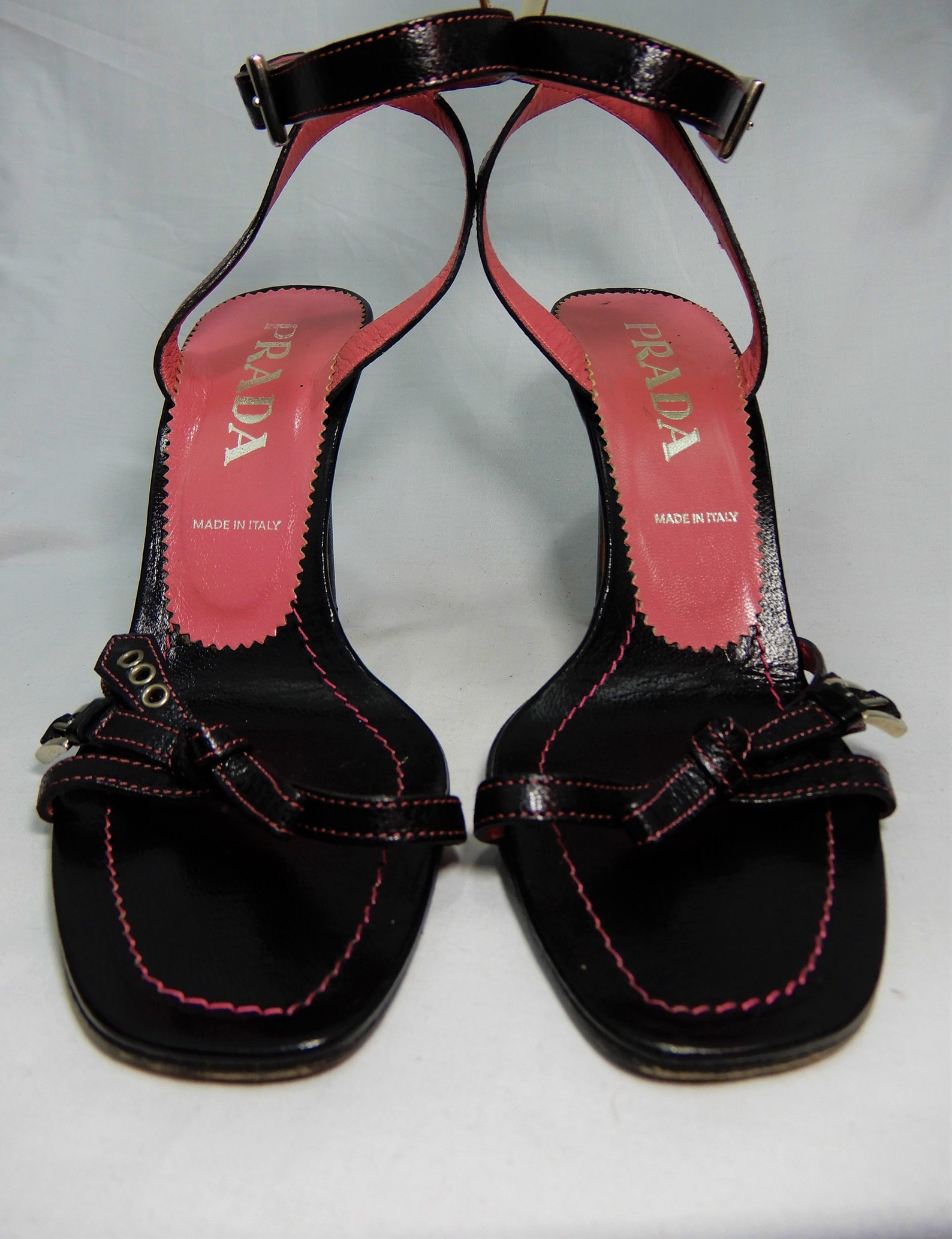 PRADA Leather Buckle Sandal sz8 Etsy