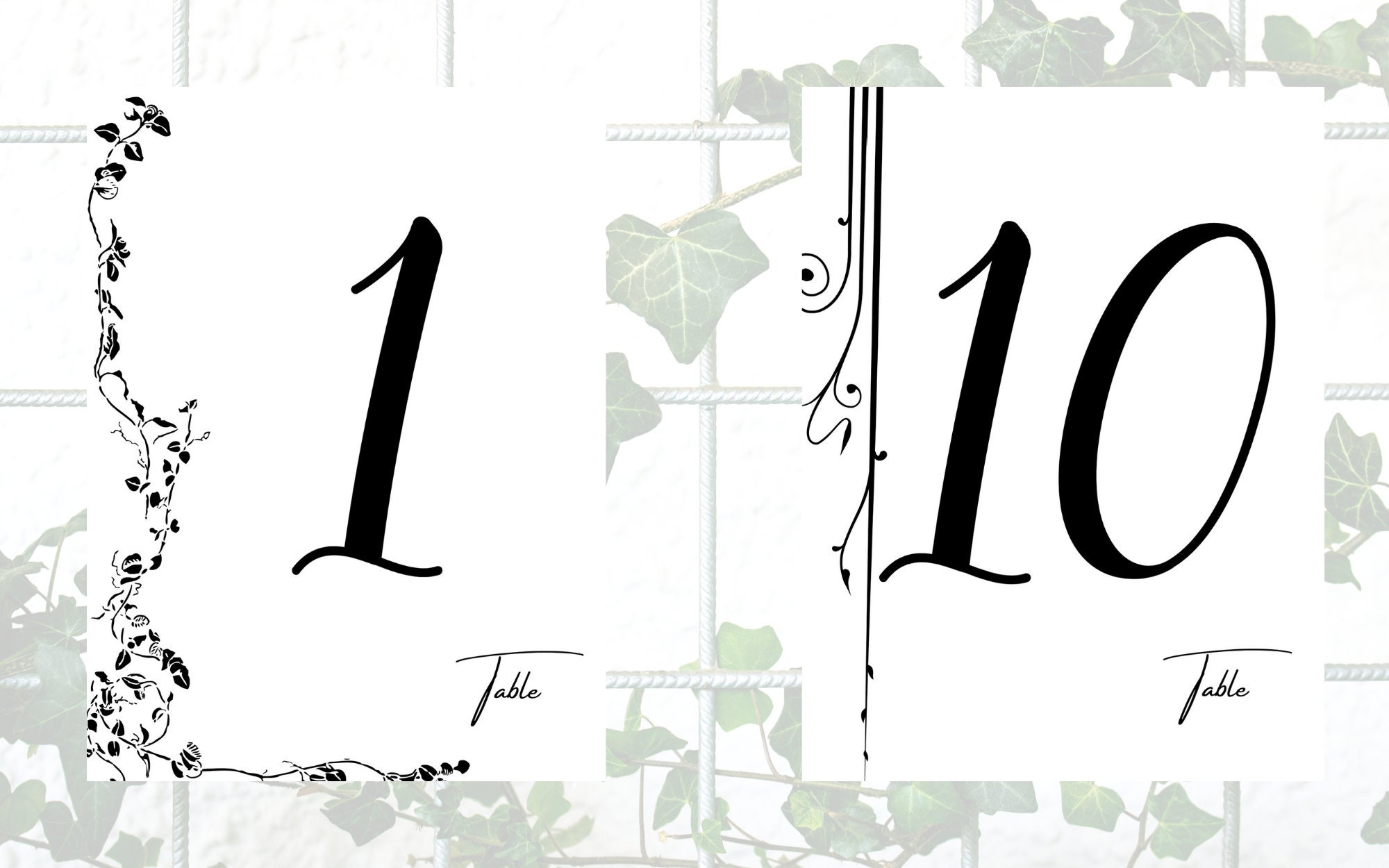 Printable 5x7 table numbers Table numbers template wedding | Etsy