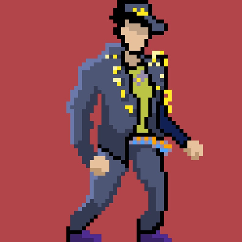 Jojos Bizarre Adventure Jotaro Pixel 