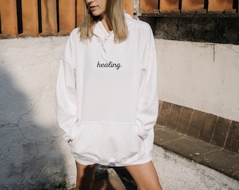 Healing. Hoodie Back Print Aesthetic Clothing Moon Phases Tarot Witchy Oversized Hoodie Trendy Graphic Hoodie Pinterest Clothes