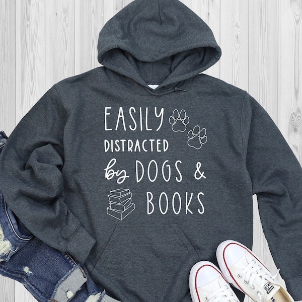 Dogs And Books Hoodie, Read Hoodie, Book Hoodie, Reading Hoodie, Book Lover Hoodie, Librarian Gift, Book Gift