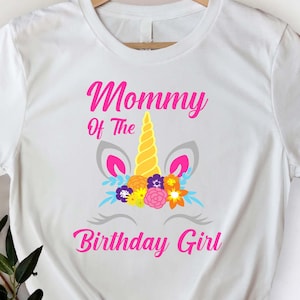 Birthday Girl Unicorn Shirt, Matching Family Birthday Party Shirts, Unicorn Theme Mom Dad Sister Brother Shirt Set, Birthday Girl Outfit