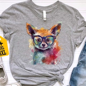 Colorful Cute Red Fox Kid Shirt for Animal Lovers For Women&#39;s Shirt For Fox Lover Shirt Nature Lovers Shirt For Funny Animals Tee Fox Lover