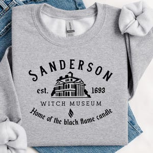 Sanderson Witch Museum Sweatshirt, Black Flame Candle Halloween Crewneck, Vintage Salem Witch Shirt, Spooky Season Fall Pullover Halloween