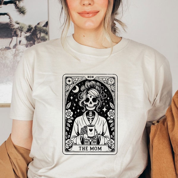 The Mom Tarot Card Shirt, Skeleton Mom T-shirt, Celestial Mama Shirt, Witchy Vibes Tee, Mother's Day Gift Shirt, Vintage Gift For Mom