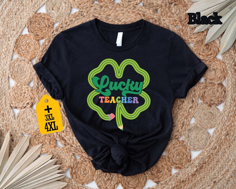 Camiseta Lucky Teacher Camiseta para profesor del Día de San Patricio Camiseta con trébol para profesor Regalo irlandés para profesor Atuendo para el Día de San Patricio Regalo Lucky Teacher imagen 3