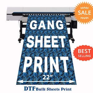 Custom DTF Gang Sheet Transfer Print Custom Dtf Transfers Ready For Press Full Color Bulk Wholesale DTF Print For T-Shirt Heat Transfer