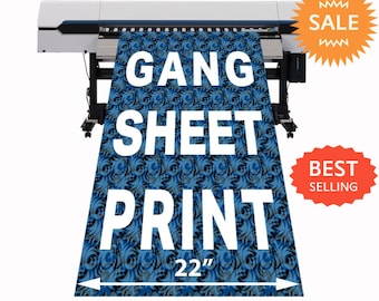 Custom DTF Gang Sheet Transfer Print, Custom Dtf Transfers Ready For Press, Full Color Bulk Wholesale DTF Print For T-Shirt Heat Transfer