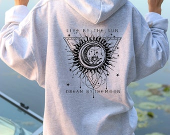 Sun & Moon Mystical Hoodie, Boho Astrology Gift