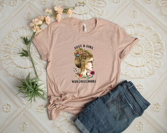 Girl Who Loves Books T-Shirt, Librarian Gift