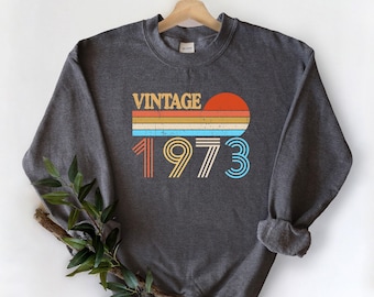 Vintage 1973 50th Birthday Sweatshirt, Retro Style