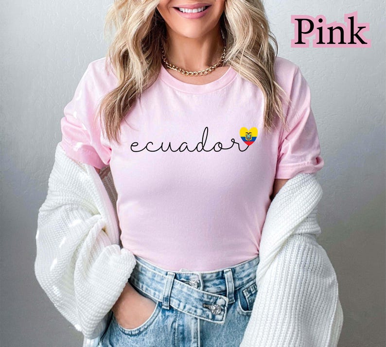 Ecuador Shirt With Heart Flag Design, Minimalist Country Pride Shirt ...